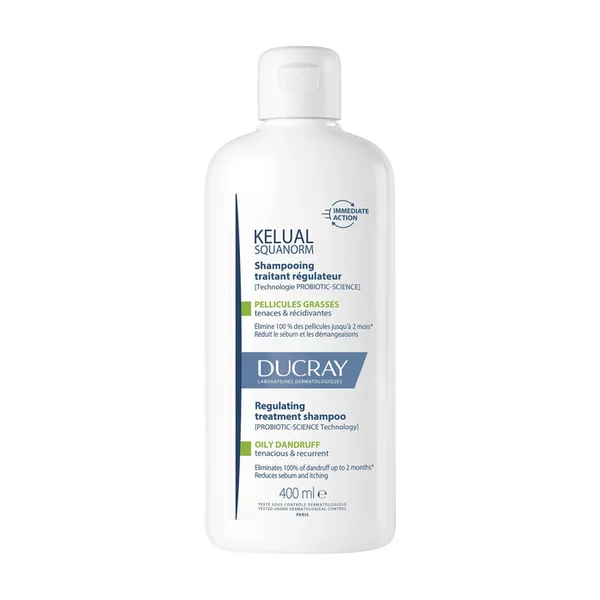 KELUAL SQUANORM - Shampooing Anti-Pelliculaire Rafraîchissant - Pellicules Grasses, 400ml