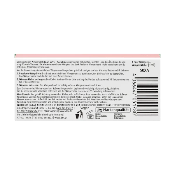 Künstliche Wimpern Big Lash Love Natural (1 Paar), 1 St