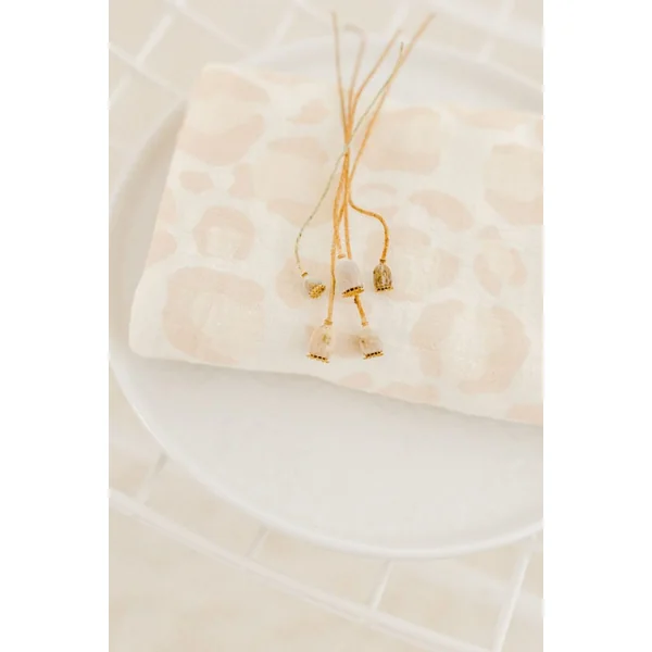 Lange bebe léopard personnalisable mousseline coton 80 x 80 cm MON COEUR FAIT GRAOU