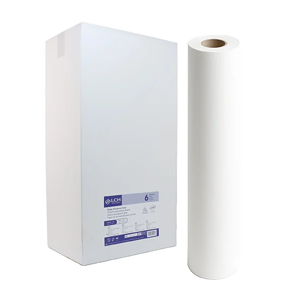 LCH Draps d'examen lisses blanc pur 67 cm x 38 cm