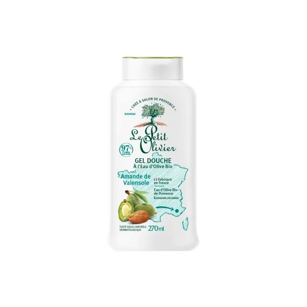 Le Petit Olivier Gel Douche à l'Eau d'Olive Bio et Amande de Valensole 270 ml