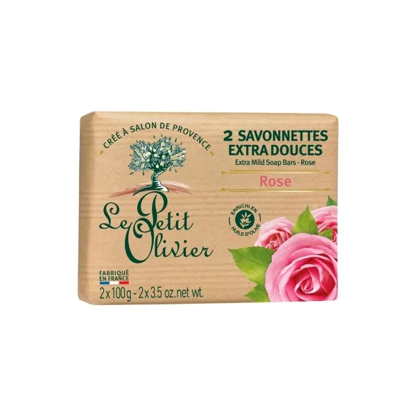 Le Petit Olivier Savonnettes Extra Douces Rose 2 x 100 g