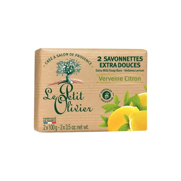 Le Petit Olivier Savonnettes Extra Douces Verveine Citron 2 x 100 g