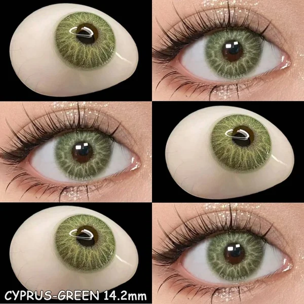 Lentilles de Contact Colorées - Marron, Gris, Vert, Bleu - Effet Naturel - 1 an