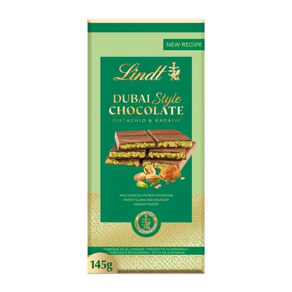 Lindt Dubaï Style tablette de chocolat Lait 150 g | Pistache & Kadayif | Dubai