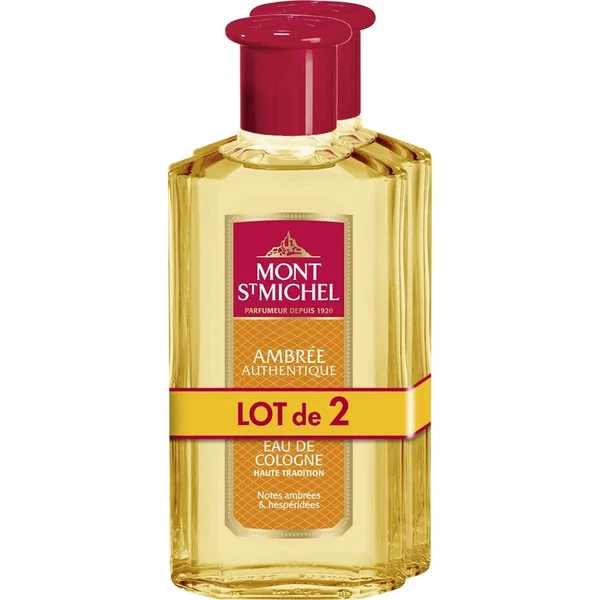 Lot 2 parfum Eau Cologne Ambrée authentique MONT SAINT MICHEL ( 250 ml x 2)