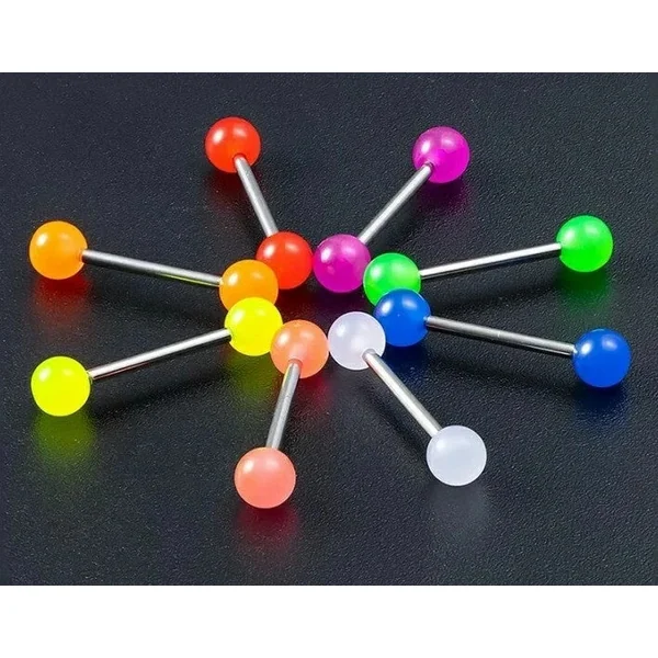 Lot De 10 Piercings Langue Phosphorescent - coloré -