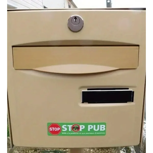 LOT DE 2 STICKERS AUTOCOLLANT STOP PUB / BOITE AUX LETTRES ✅PAS DE PUBLICITÉ