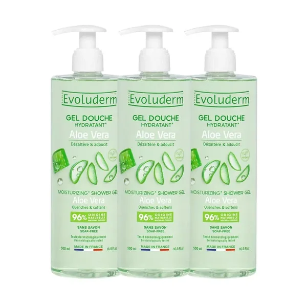 Lot de 3 Gels Douche Aloe Vera Hydratant