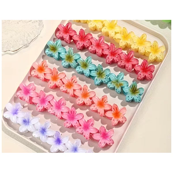 Lot de 6 petites pinces à cheveux en forme de fleur pour femme jolie coloré