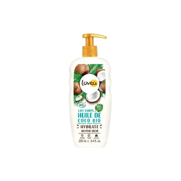 Lovea Lait Corps Huile de Coco Bio 250 ml
