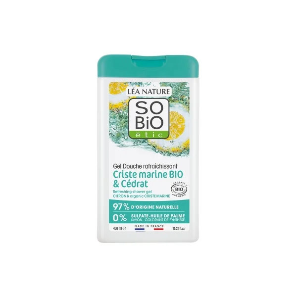 Léa Nature SO BIO étic Gel Douche Rafraîchissant Criste Marine & Cédrat Bio 450 ml