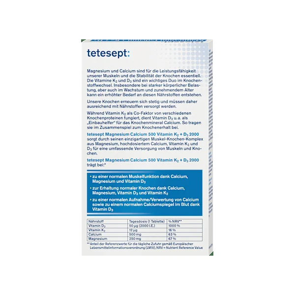 Magnesium Calcium Vitamin K + D Tabletten 40 St, 73,2 g