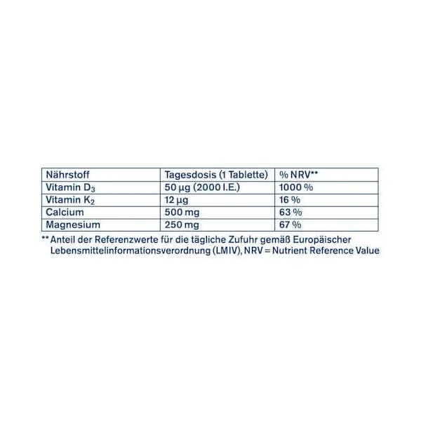 Magnesium Calcium Vitamin K + D Tabletten 40 St, 73,2 g