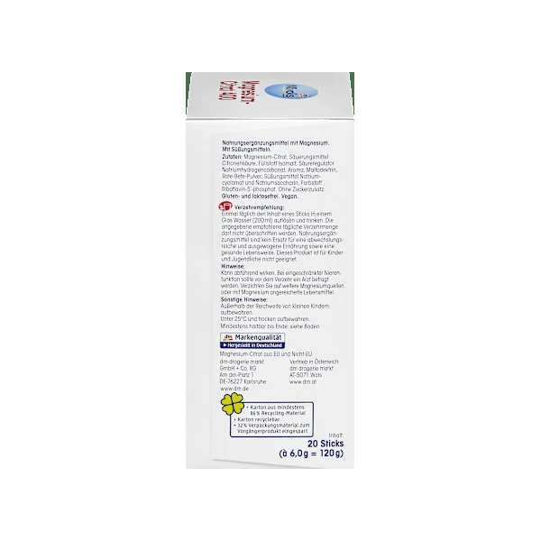 Magnesium-Citrat, Granulat 20 Sticks, 120 g