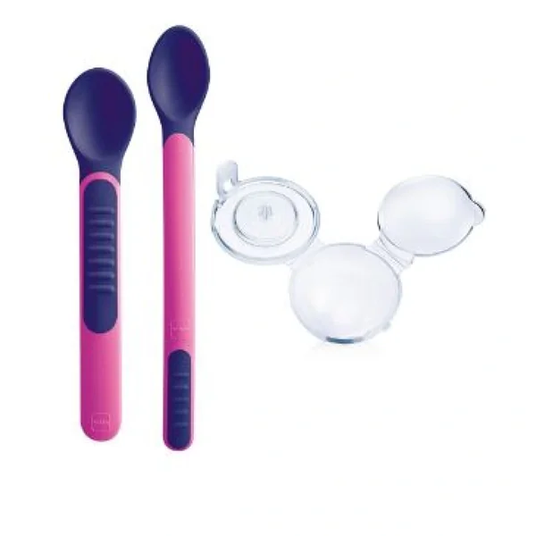 MAM Cuillère thermosensible + étui de transport +6 mois lot de 2