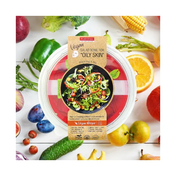 Masque visage coréen en tissu - Salad Bowl Vegan de Purederm pour peau grasse x7