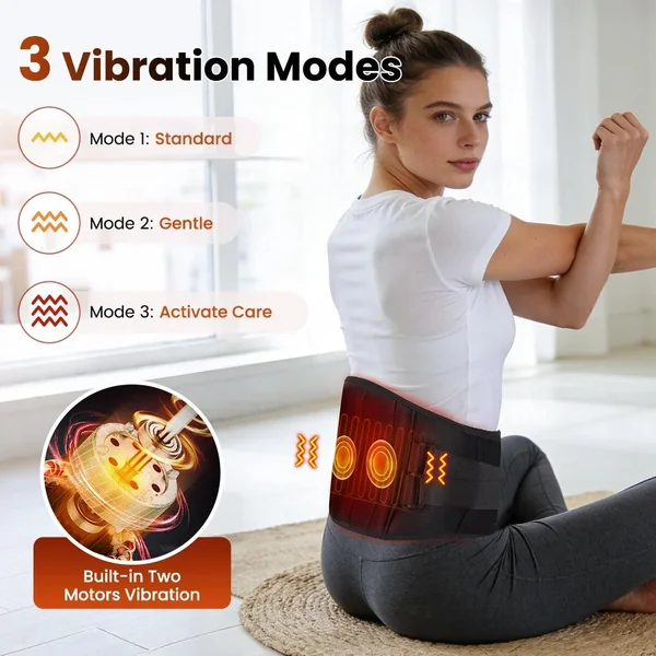Massage Belt Electric Infrared Heated with Back Support Waist Vibration Massager