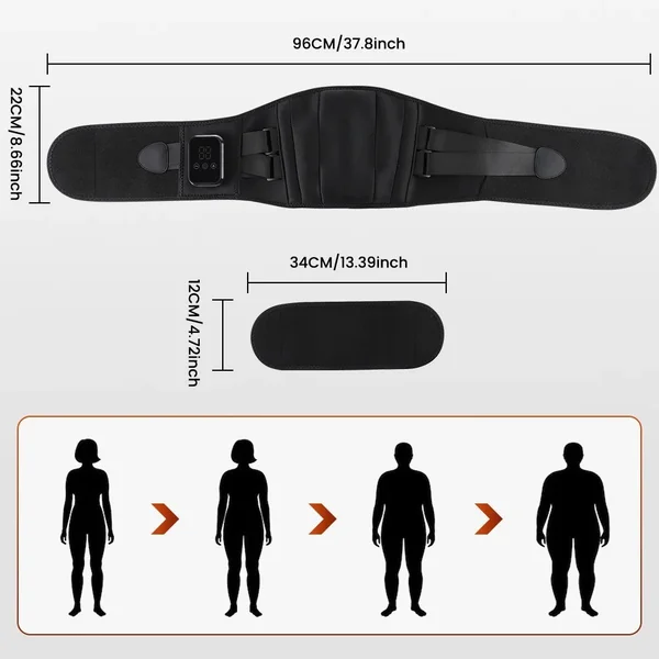Massage Belt Electric Infrared Heated with Back Support Waist Vibration Massager