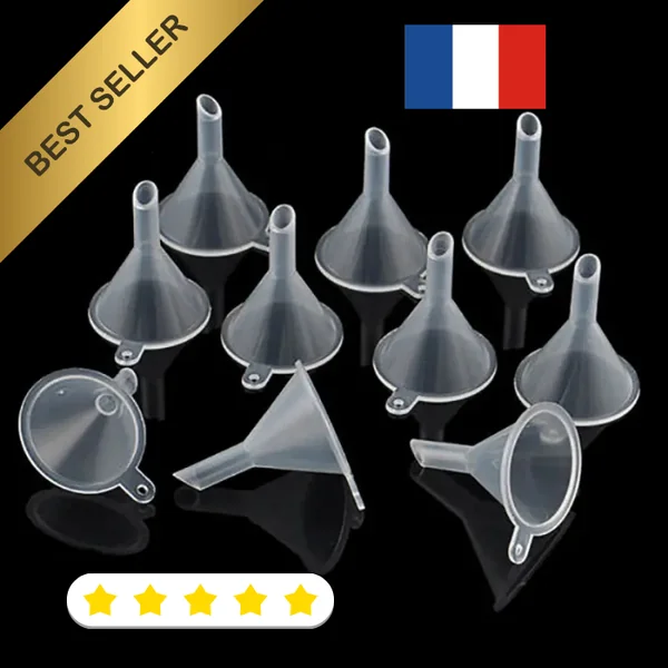 Mini Entonnoir flacon transparent Lot de 10 / transvider / plastique