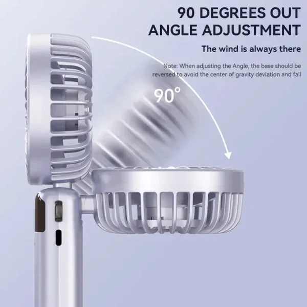 Mini Ventilateur USB de Poche 5 Vitesses avec Base Pliable - couleur aléatoire