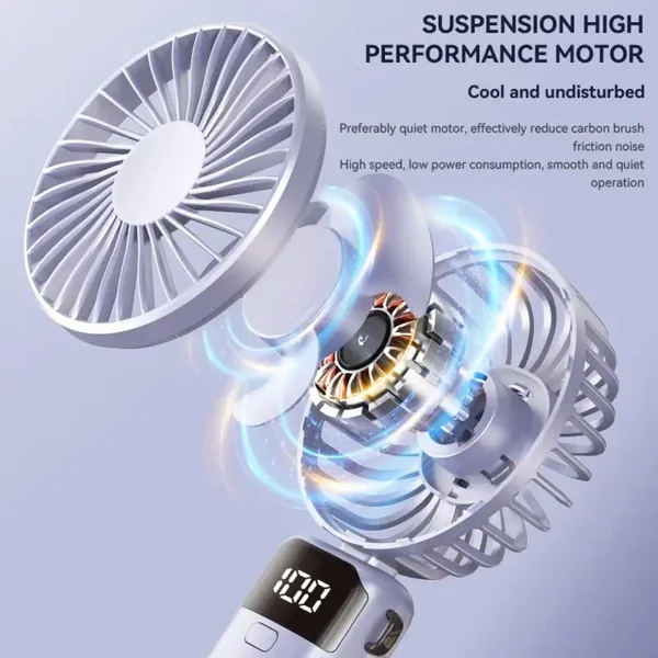 Mini Ventilateur USB de Poche 5 Vitesses avec Base Pliable - couleur aléatoire
