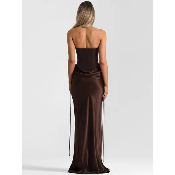 Mozision Off Shoulder Backless Maxi Dress Women Strapless Bodycon Party Club Gow