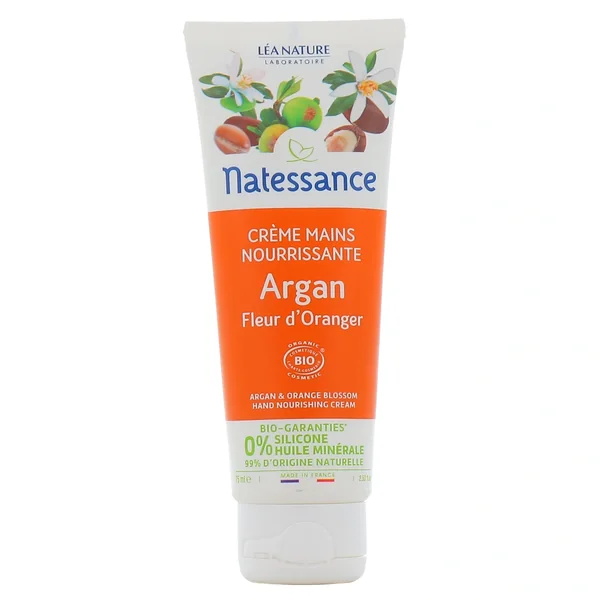Natessance Crème Nourrissante Mains et Ongles Argan Fleur d'Oranger Bio