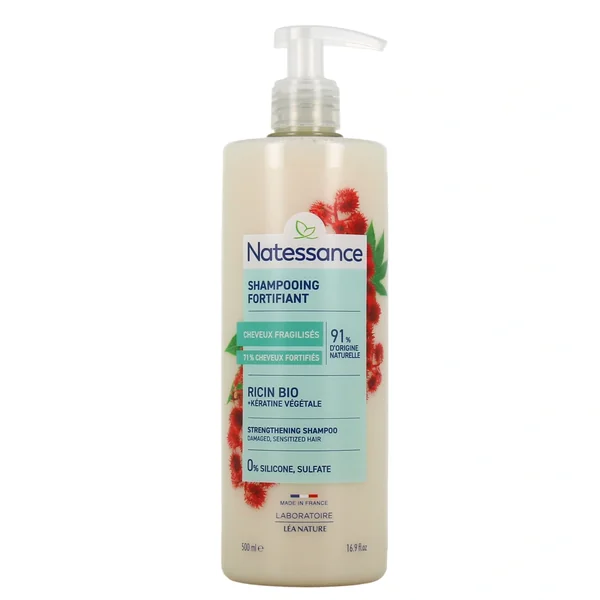 Natessance Shampooing Réparateur Fortifiant Ricin et Kératine Végétale