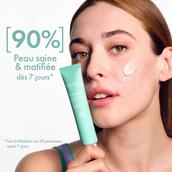 NECTAR PUR - Gel-Crème Correcteur Matifiant Bio - Visage - Peaux Mixtes à Grasses, 40ml