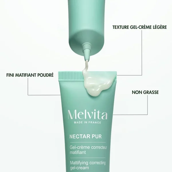 NECTAR PUR - Gel-Crème Correcteur Matifiant Bio - Visage - Peaux Mixtes à Grasses, 40ml