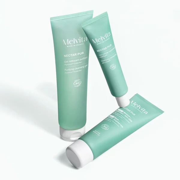 NECTAR PUR - Masque Exfoliant 3-en-1 Bio - Visage - Peaux Mixtes à Grasses, 75ml