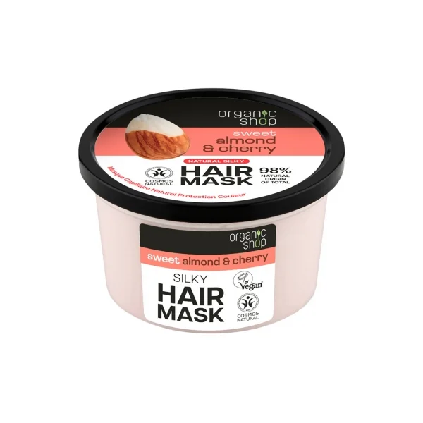 Organic Shop Masque Capillaire Naturel Protection Couleur Amande et Cerise 250 ml