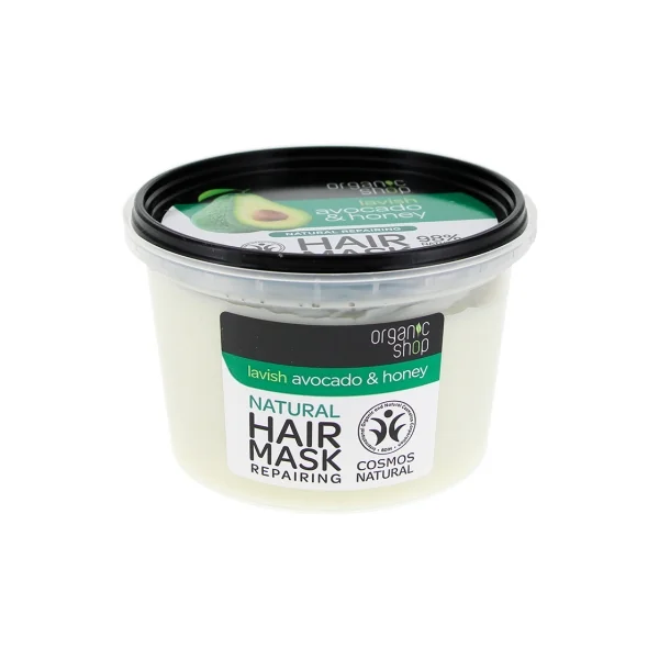 Organic Shop Masque Capillaire Naturel Réparateur Avocat et Miel 250 ml