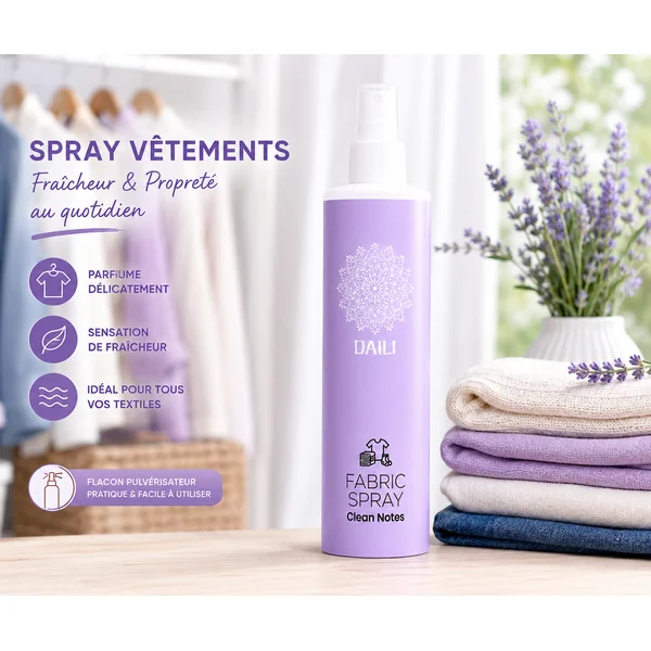Parfum de linge perfume Daili clean notes propre coton vaporisateur 300ml
