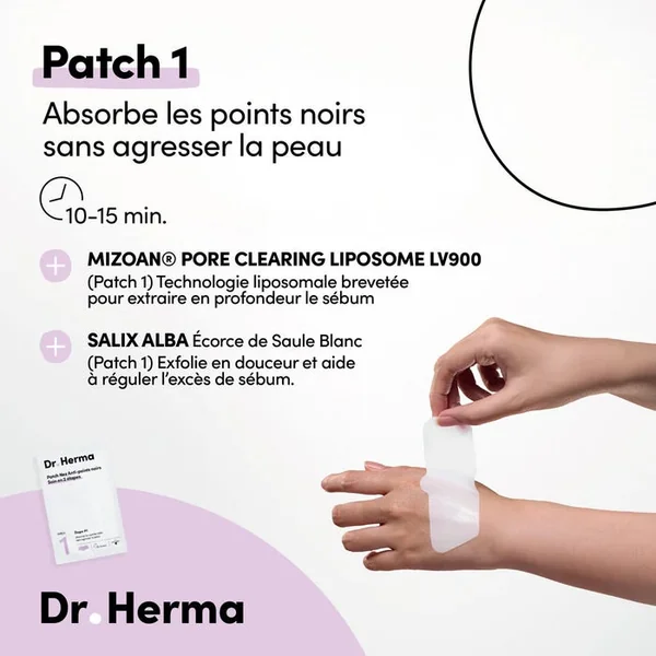 Patch Nez Anti-Points Noirs - Soin en 2 Etapes, 1x2 Unités