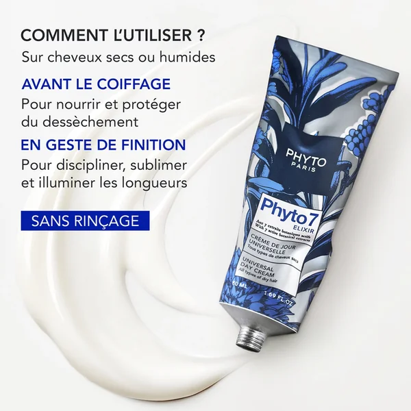 PHYTO 7 ELIXIR - Crème de Jour Universelle - Cheveux Secs à Très Sec, 50ml