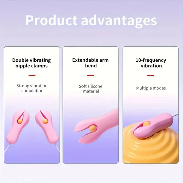 Pince vibrante mamelons/tétons & clitoris 🔥 10 modes puissants 🎮 Télécommande