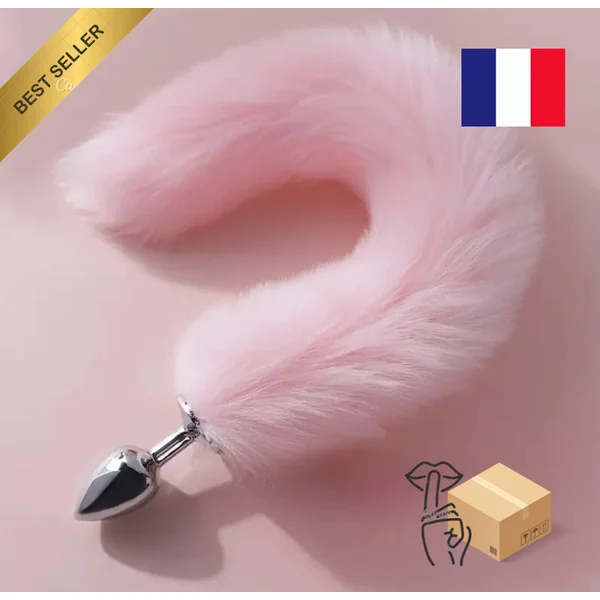 Plug anal Queue renard Rose Pastel Style Métal Taille M GODE - SEX TOYS