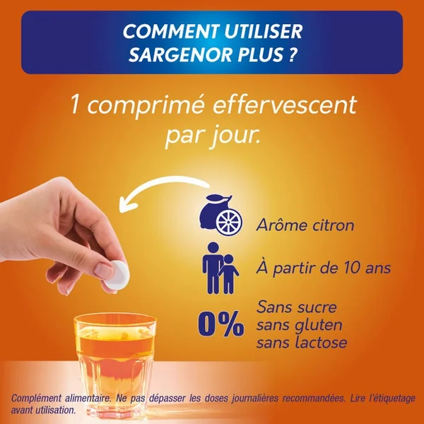 PLUS - Complément Alimentaire Fatigue Intense et Système Immunitaire, 14 Comprimés Effervescents