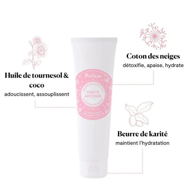Polaar Pureté Arctique Baume Démaquillant 20 ml au coton des neiges