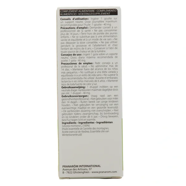 Pranarom huile essentielle sarriette des montagnes
