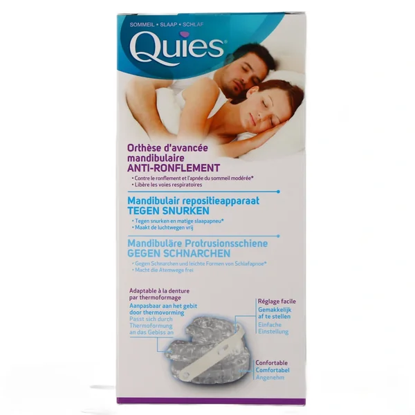 Quies Orthèse d'Avancée Mandibulaire Ronflement et Apnée Modérée du Sommeil