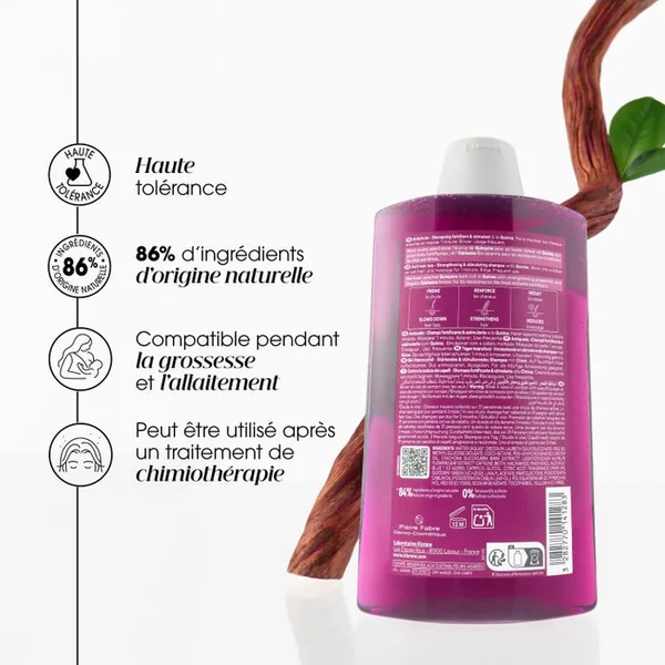 QUININE CROISSANCE - Shampooing Accélérateur de Pousse à l'Adénosine - Cheveux Fatigués, en Repousse, 200ml