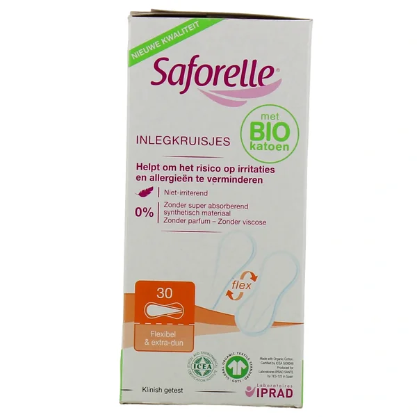 Saforelle Protège-slips flexibles et extra-fins en coton Bio