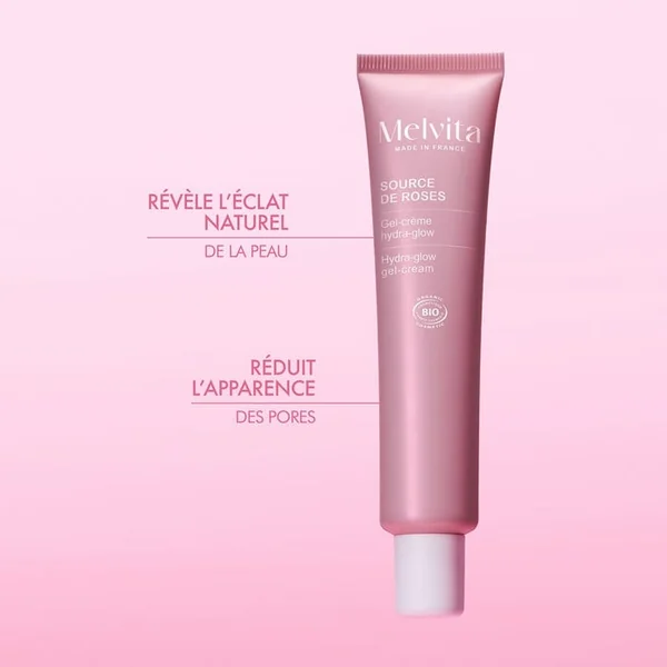 SOURCE DE ROSES - Gel-Crème Hydra-Glow Bio - Visage - Tous Types de Peaux, 40ml