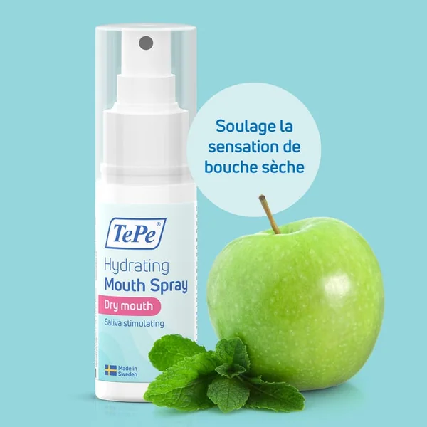 Spray Buccal Hydratant Saveur Pomme et Menthe Douce - Bouche Sèche, 50ml