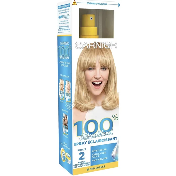 Spray éclaircissant effet soleil GARNIER 100% ULTRA BLOND 125 ml cheveux blond