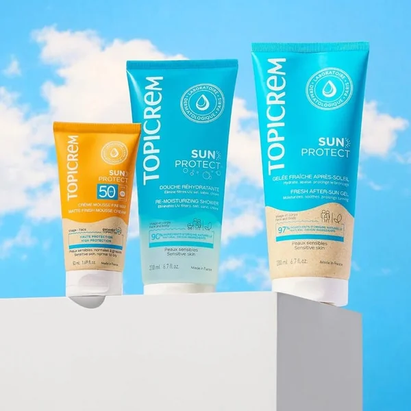 SUN PROTECT - Crème Mousse Fini Mat SPF50 - Visage - Peaux Sensibles, Normales à Grasses, 50ml