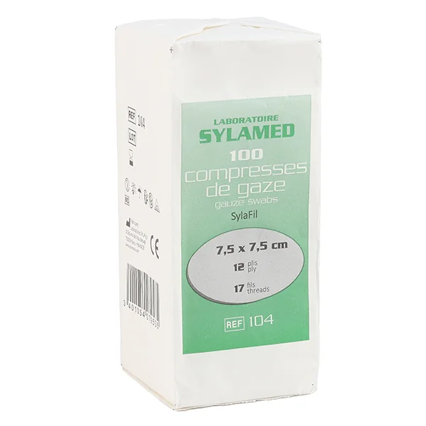 Syla Fil Compresses de gaze non stériles 7,5 x 7,5 cm